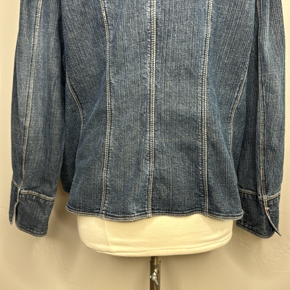 Venezia  Denim Jacket mock neck. Size 18/20 - Picture 7 of 10